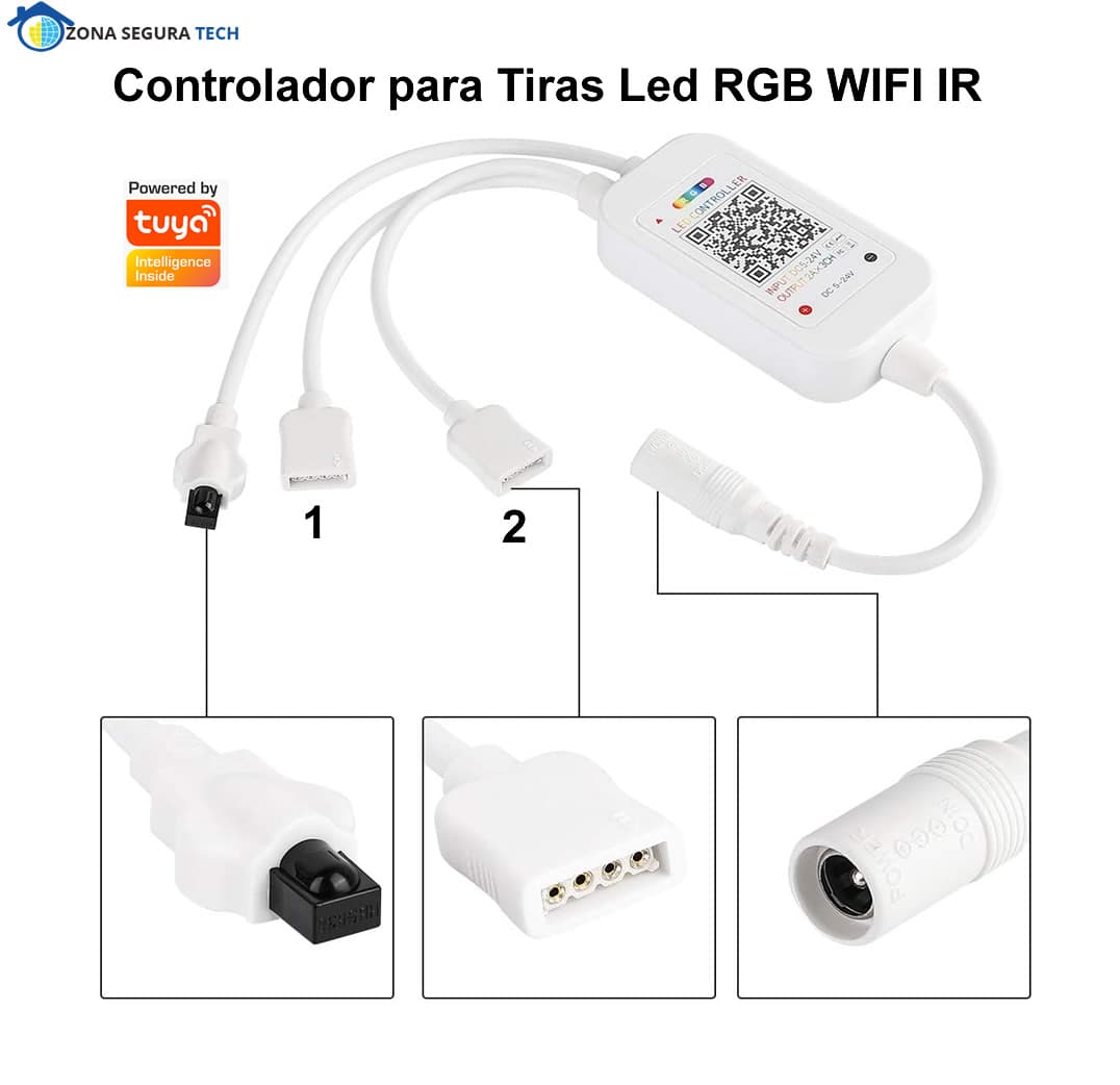 Controlador Inteligente doble salida para Tira Led RGB 4 pines WIFI & IR